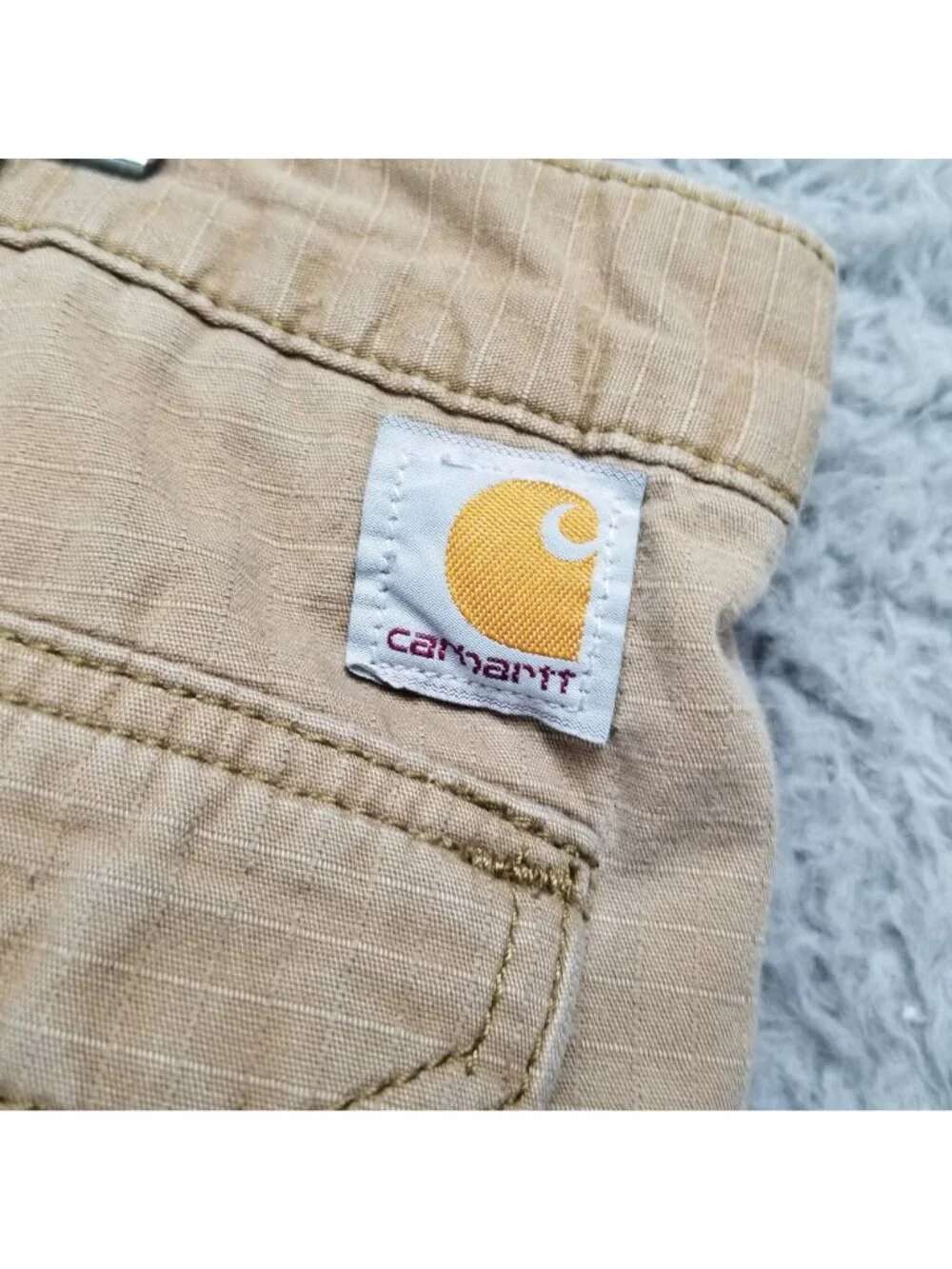Carhartt Pants Mens 36x32 Tan 100% Cotton Mid Rise Relaxed Fit